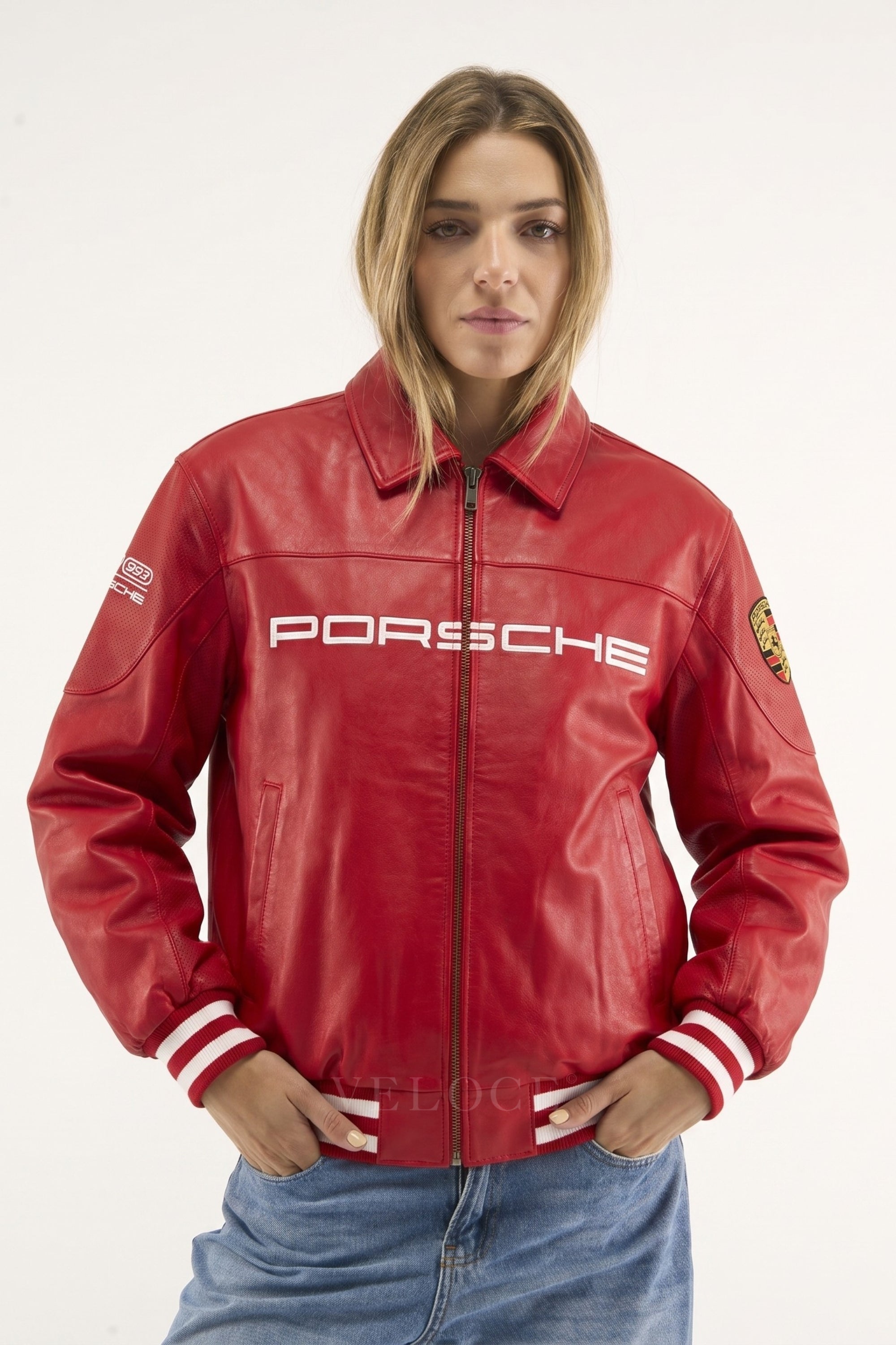 Heritage Leather Jacket Porsche 993 Turbo Red Edition