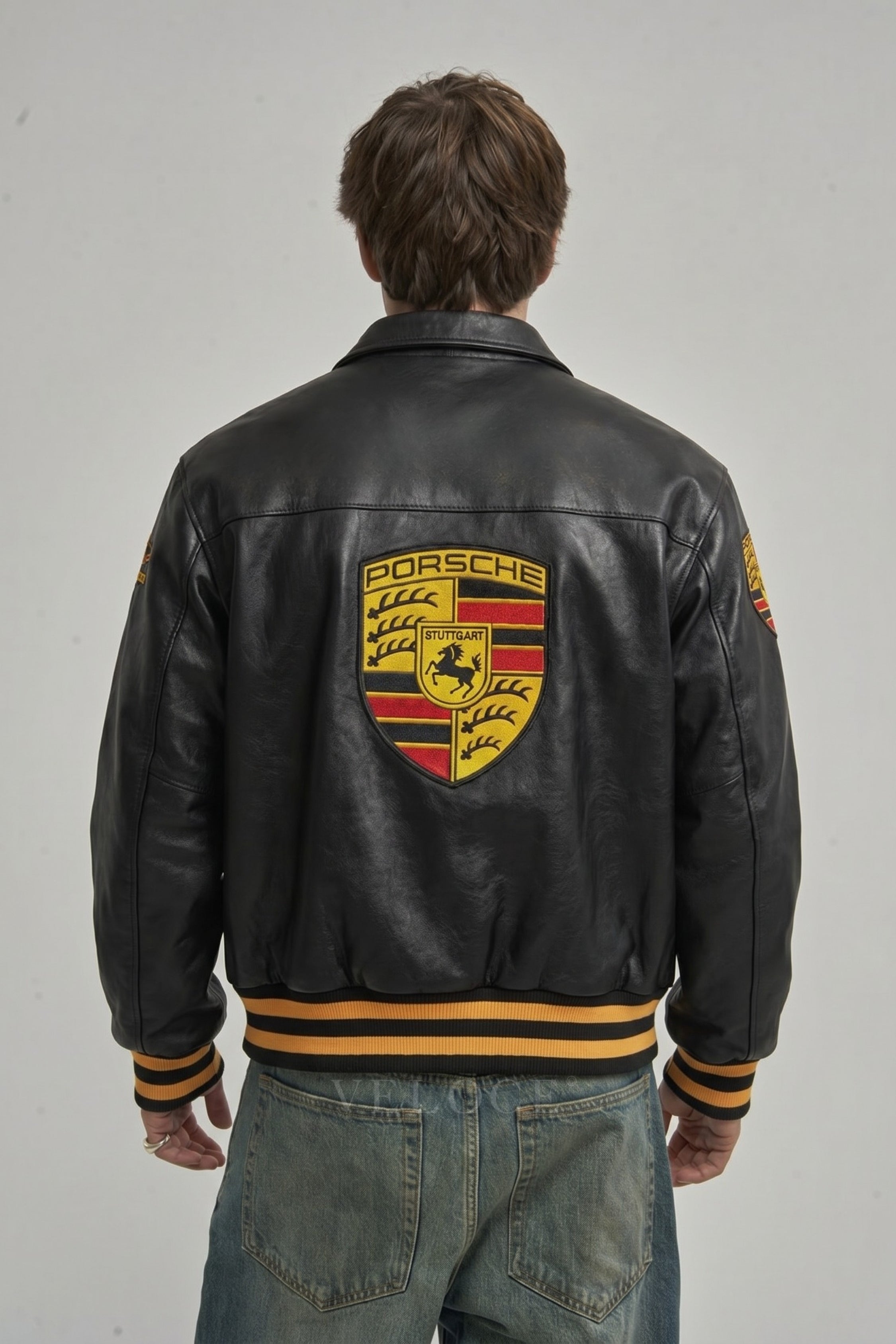 Heritage Leather Jacket Porsche 993 Turbo Black Edition