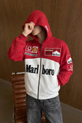 Heritage Cap Marlboro Ferrari Embroidered Zip Hoodie