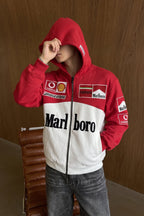 Heritage Cap Marlboro Ferrari Embroidered Zip Hoodie