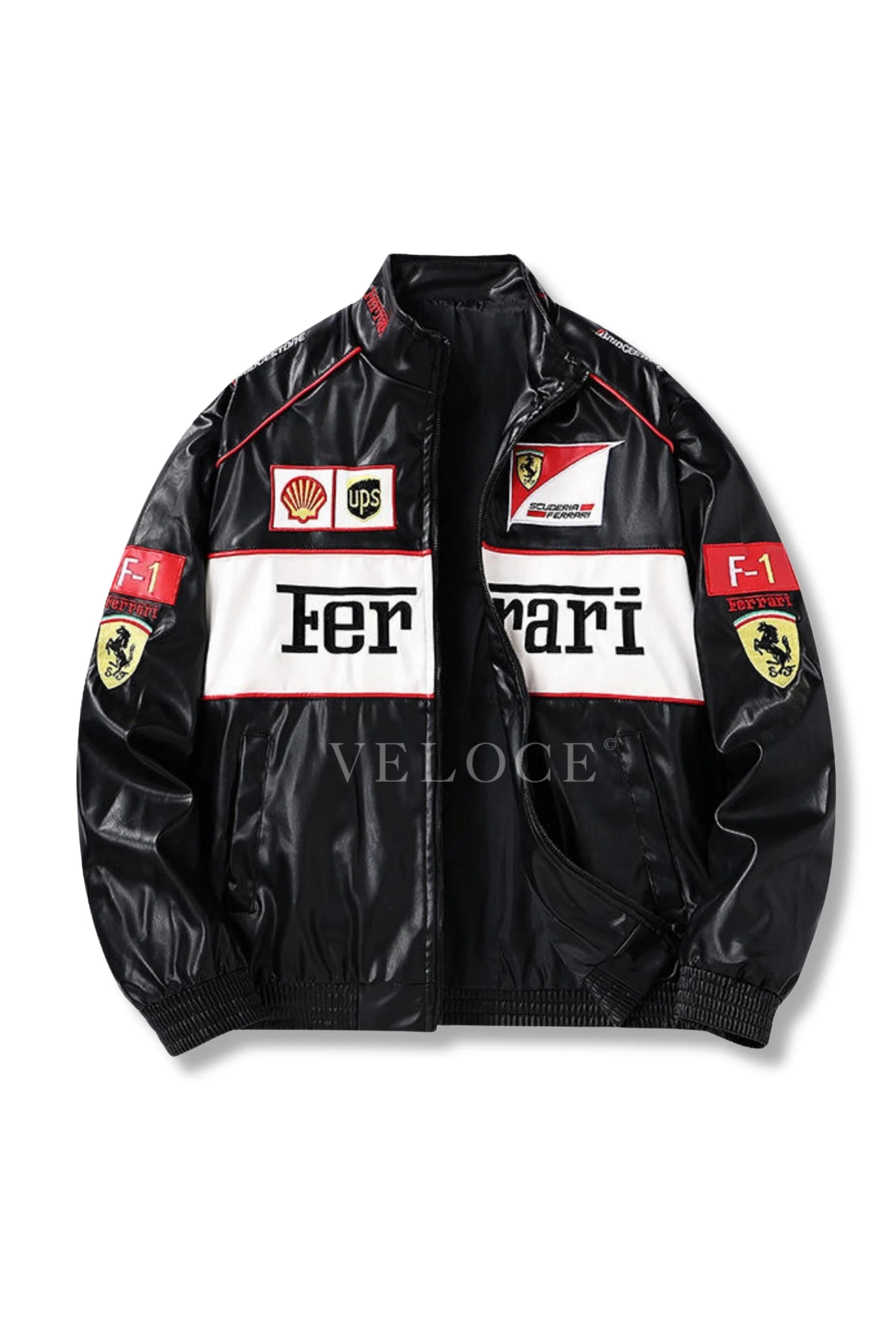 Heritage Leather Jacket Ferrari F1 White Edition