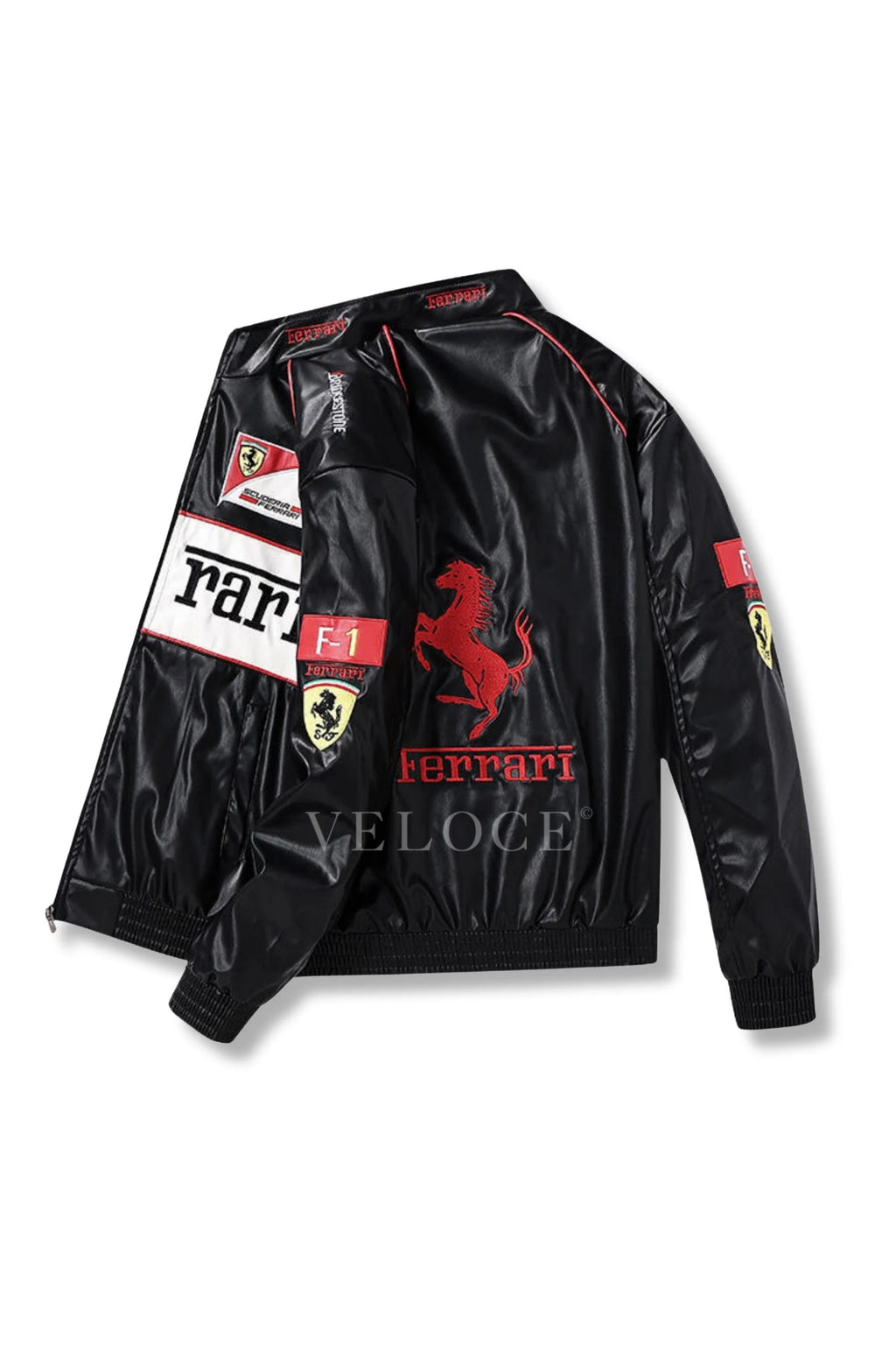 Heritage Leather Jacket Ferrari F1 White Edition